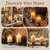 Set of 2 Hurricane Candle Holder Set with Glass Dome & Iron Base
