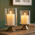 Set of 2 Hurricane Candle Holder Set with Glass Dome & Iron Base