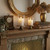 Set of 2 Hurricane Candle Holder Set with Glass Dome & Iron Base