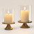 Set of 2 Hurricane Candle Holder Set with Glass Dome & Iron Base
