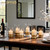 NUPTIO Hurricane Glass Candle Holders for Pillar - Matte Gold - Set of 2