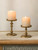 NUPTIO Gold Candle Holders for Pillar: Antique Brass Cast Iron Candle Stand