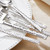 40 Piece Hammered Silverware Set, 18/10 Stainless Steel Flatware Set for 8