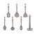 Kitchen Cookware Silicone Non-stick Cooking Tool Spatula Ladle Shovel Soup Utensils Set(Black)