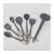 Kitchen Cookware Silicone Non-stick Cooking Tool Spatula Ladle Shovel Soup Utensils Set(E)