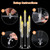 Cheloment 6 Sets 5 Arms Acrylic Candelabra Centerpieces for Tables, 27" Clear Candle Holder for Wedding Dinner Party and Home Decor,Candlesticks Holder with LED Candles