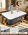 Tencity Queen Air Mattress, 20" Tall Luxury Inflatable Bed with Built in Pump, 3cm Removable Cotton Topper, Breathable Easy Clean Blow Up Bed for Home Guests Camping Travel, U-Shaped PVC Support