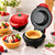 Waffle Bowl Maker, Compact Countertop Waffle Bowl Machine for Homemade Dessert Bowls, Available in Red, Black and Light Blue，red