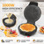 Heart Waffle Maker with Adjustable Temperature, 5 Waffles at Once