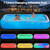QIUJIN 145"x74"x22", Large Solar Inflatable Pool with Lights, Oversized Thickened Blow Up Pool for Adults, 7 Color Changed Family Swimming Pool for Backyard, Outdoor