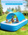 Extra Large Inflatable Pool for Adults and Kids, 145" x 74" x 22" Blow Up Pool for Family, Oversized Inflatable Pools with Canopy & Pump, Large Inflatable Swimming Pool for Backyard Outdoor