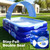 Inflatable Pool with Canopy for Adults, 118" x 69" Extra Large Blow Up Pool for Family Kids, Thickened Swimming Pool for Backyard Patio, 3-4 Mins Fast Inflation Pump Included