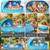 Kiddie Pool with Canopy - 47 in Foldable Kids Pool, Summer Water Play Kids Pool with Shade, Portable Non-Slip Swimming Pool & Dog Pool for Outdoor, Beach, Backyard