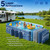 Foldable Swimming Pool - Non-Inflatable Kiddie Pool for Kids & Adults | Stable Family Pool with 10X Support Side | Portable Collapsible Family Pool for Outdoor Backyard Garden Beach (S)