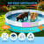 HAIKE Foldable Dog Pool, Collapsible Pet Bath Tub, Portable Wading Pool for Small Medium Large Dogs Cats Kids, Swimming Pools Indoor Outdoor Backyard Use, Quick Drain Outlet, Blue 39.3x11.8 Inch