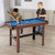 Goplus 48” Pool Table, Wooden Billiards Table w/ 2 Cue Sticks, 16 Balls, 2 Chalks, Triangle, Brush, Compact Pool Game Table for Kids Adults Family Game Room Bar Office (Upgrade Table 48’’, Blue)