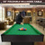 REAHOISY 53 Inch Folding Pool Table with Built-in Ball Storage and Cue Clips, Freestanding Billiard Game Table Set for Family Game Room, Includes Cues, Balls, Chalk and Brush - Green