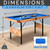 SereneLife 4.5ft Folding Pool Table, 54in Portable Foldable Billiards Game Table for Kids and Adults with Accessories, Indoor and Outdoor Game with Sticks, Cue, Balls and Triangle