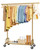 Sakugi Clothes Rack - Large-Capacity Clothing Racks for Hanging Clothes with Lockable Wheels, Space-Saving Metal Coat Rack for Bedroom, Laundry Room, Entryway, 45.6" x 16.9" x 59", Gold