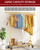 Sakugi Clothes Rack - Large-Capacity Clothing Racks for Hanging Clothes with Lockable Wheels, Space-Saving Metal Coat Rack for Bedroom, Laundry Room, Entryway, 45.6" x 16.9" x 59", Gold