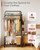 Sakugi Double Rod Clothes Rack Mesh Shelf & Hooks, 28.7x16.5x59.1, Black