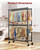 Sakugi Clothes Rack - 45.2" x 12.6" x 80.7" Clothing Rack with Shelves & Wheels, Multi-Functional Wardrobe Closet with Hooks, Sturdy Metal Garment Rack for Bedroom, Laundry, Balcony (Black)