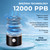 Upgraded 12000 PPB Hydrogen Water Bottle Generator with SPE PEM Tech - 15.2OZ Rechargeable Aquahealth Rich Glass with Bottle Adapter - 3 in 1 Hydrogen Water Machine Ionizer for Home, Office, Fitness
