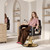 Black Salon Chair for Hair Stylist, Reclining Barber Chair for Barbershop