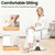 Titunjian Salon Barber Chair, Hair Salon Chairs for Hair Stylist with Hydraulic Pump & 360° Swivel, Adjustable Height Barber Styling Chair Spa Beauty Equipment for Barbershop, Home (Off-White+Silver)