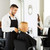 BestOffice Hydraulic Reclining Barber Chair with Extra Thick Cushion, Portable Salon Chair with Auto-Tilt Back, Heavy Duty Metal Frame & Soft Armrests, Black