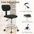 KLASIKA Low Wide Rolling Swivel Stool with Backrest, Adjustable Height Salon Chair Stools with Footrest for Spa Tattoo Office Desk Massage Task Lash Barber Facial, Black 2PK