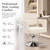 360° Swivel Salon Chair, 330Lbs Barber Stool with Hydraulic Pump, White