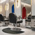 BarberPub 3'x4'x1 Anti-Fatigue Barber Mat, PU, Round Base, Gold 0025