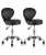 KLASIKA Set of 2 PVC Faux Leather Rolling Swivel Salon Stool Chair with Wheel Back Lumbar Support Seat Height 22 in Diameter 15 Inch Adjustable Hydraulic Chair for Beauty Barber Manicure Lash 2 Pack
