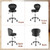 KLASIKA Set of 2 PVC Faux Leather Rolling Swivel Salon Stool Chair with Wheel Back Lumbar Support Seat Height 22 in Diameter 15 Inch Adjustable Hydraulic Chair for Beauty Barber Manicure Lash 2 Pack