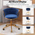 HENGJIANYI Velvet Woven Swivel Vanity Desk Chair with Gold Base, Navy Blue
