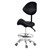 Upgraded Saddle Stool with Back Support, 400lbs Saddle Chair - Back Adjustable Salon Stool with Wheels and Footrest, Swivel, Widened Thick Seat Padding for Home Office Clinic Dentist(Black)