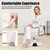 Hydraulic Salon Chair for Hair Stylist, 360° Swivel Barber Chair with Adjustable Height, Professional 440LBS Capacity, Modern PU Leather Styling Chair for Hair Salon, Beauty Spa, Home Use, Off-White