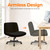 NEO CHAIR Criss Cross Chair with Wheels, Wide Comfy Desk Seat, Teddy Black