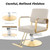 Dziwenul 1PCS Swivel Styling Salon Chair with Hydraulic Pump, Gold + Beige