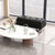 kinbor 2 Seat Black Reception Bench, Upholstered Leather Bench
