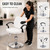 Beuiosda White Barber Chair, Heavy-Duty PU Hydraulic Salon Chair with Footrest, Adjustable Height Styling Hair Chair for Stylist, Barber Shop, Hair Salon, Beauty Studio, Chrome Base