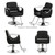 Beuiosda Hydraulic Salon Barber Chair, Adjustable Hair Styling Chair with Metal Armrests and Footrest, Black Beauty Chair for Hair Salon, Barbershop, Tattoo Studio and Shampoo Station (Black 3, PU)