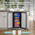 Vushine 15 Inch Beverage Refrigerator, 100 Can Under Counter Beverage Fridge with Glass Door Built-in or Freestanding, Drink Fridge for Soda Beer Wine-Kitchen Bar Office