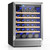 Vushine 24 Inch Wine Fridge, 54 Bottles Wine Refrigerator with Glass Door Built-in or Freestanding, Under Counter Wine Fridge Quick Cooling&Low Noise-Kitchen Bar Office