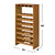 Wooden Wine Rack with 7 Tier Shelf and 4 Cup Holder - Oak Finish
