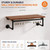 58 Inch Industrial Pipe Wall Clothing Rack with Shelves, Solid Wood, Black