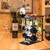 ALLCENER Wine Rack with Glass Holder, Countertop Wine Rack, Wooden Wine Holder with Tray, Perfect for Home Decor & Kitchen Storage Rack etc (Hold 6 Bottles and 2 Glasses)