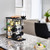 ALLCENER Modern Wine Rack Countertop, Matte Black 6 Bottle Wine Rack with Glass Holder, Metal Wine Holder Stand with Shelf & Corkscrew Tray for Home Bar & Kitchen