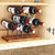ALLCENER Countertop Bottle Rack, Tabletop Wood Bottle Holder, Hold 6 Bottles, Perfect for Home Decor & Kitchen Storage Rack, Bar, Cellar, Cabinet, Pantry, etc, Wood & Metal (Bronze)